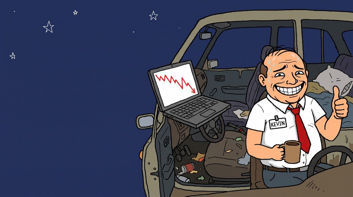 Kevin in his car with a laptop